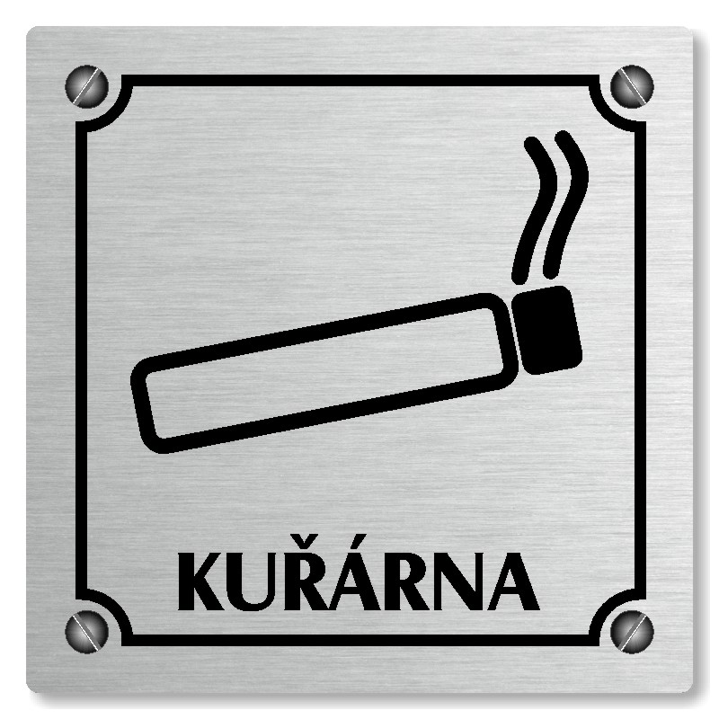 Kuřárna, 118x118mm, stříbrná, Kansas